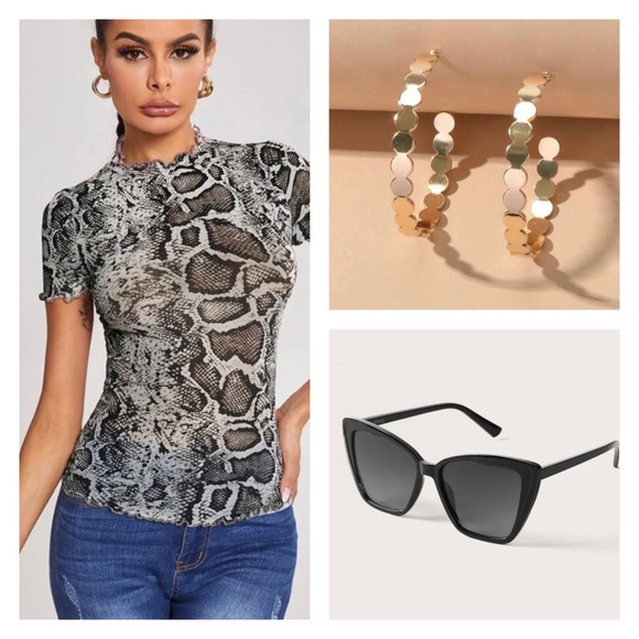 Gwendolyn Woman’s Multicolored Snakeskin Top - Picture 9 of 9